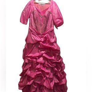 Satin Rouge Vintage, Wedding, Prom, Ball, Halloween party pink dress